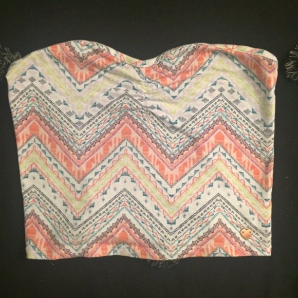 Strapless, Kendall & Kylie tribal print crop top S - Picture 1 of 4